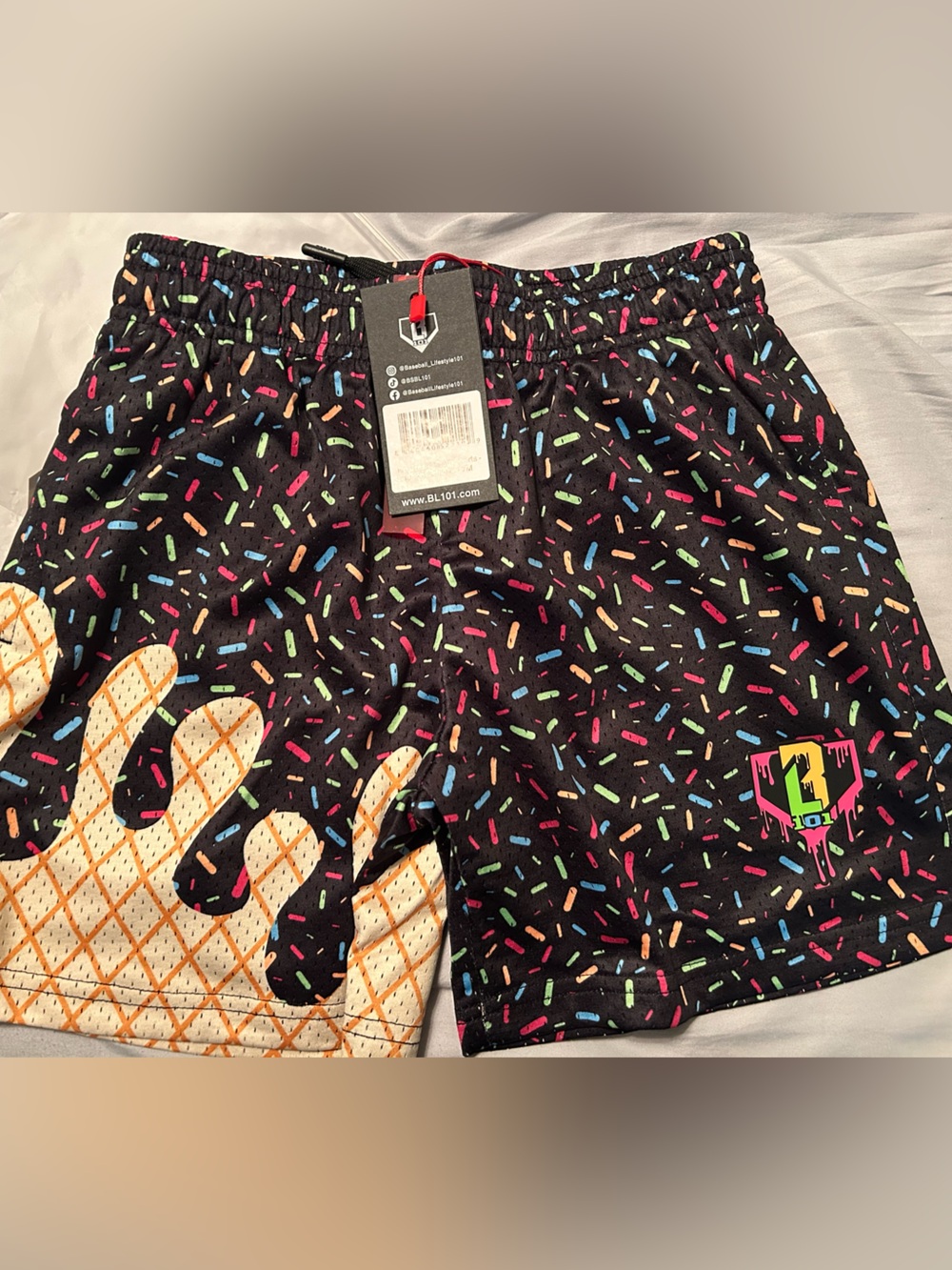 Baseball Lifestyle Ice Cream Shorts- Midnight Sundae- YM- NWT